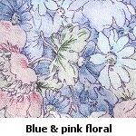 blue and pink floral