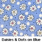 daisies & dots on blue