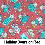 Holiday Bears on Red