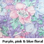purple pink & blue floral