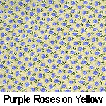 purple roses on yellow background